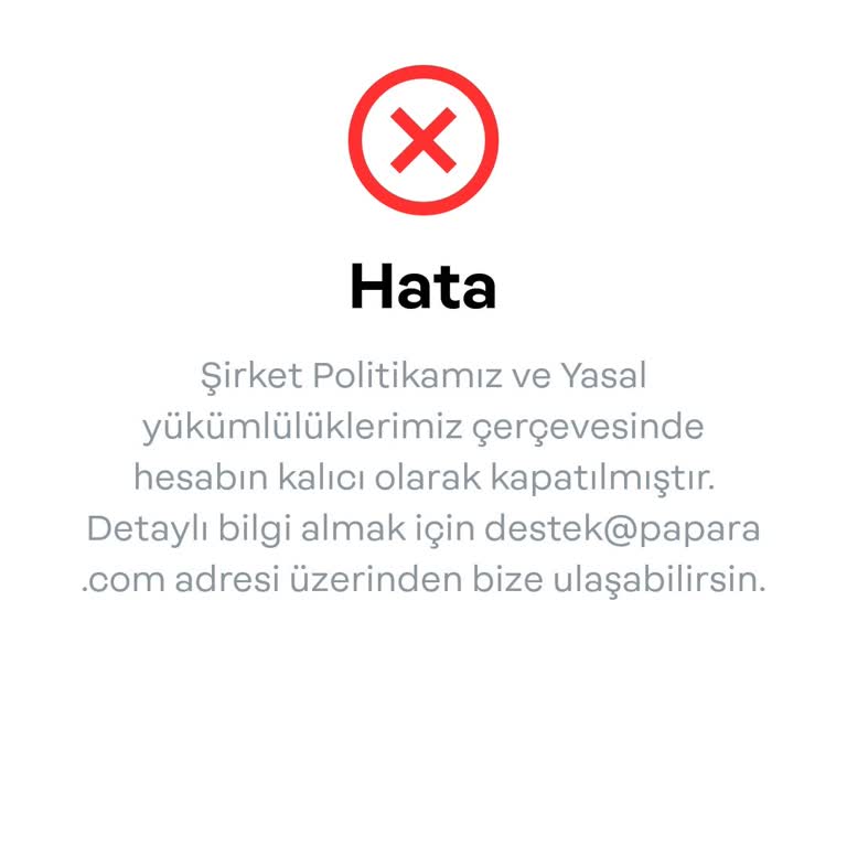 Paparam Kapatıldı Giriş Sağlayamıyorum