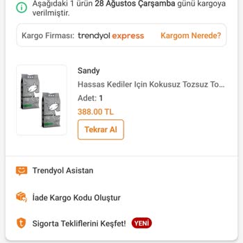 Trendyol Express Trendyol'un Kargomu Geciktirip Siparişi İptal Etmemesi