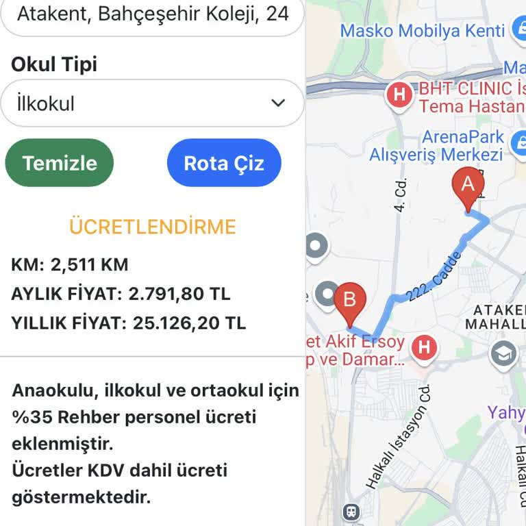 City Turizm Bahçeşehir Koleji Servis Fiyat Artışı