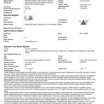 DASK Sigortası Gerekçe Açıklama Yapmadan Red Kararı Vermiştir