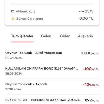 Akbank Hesabımdan Chip Para Borcu Adı Altında Haksız Çekilen 100 TL