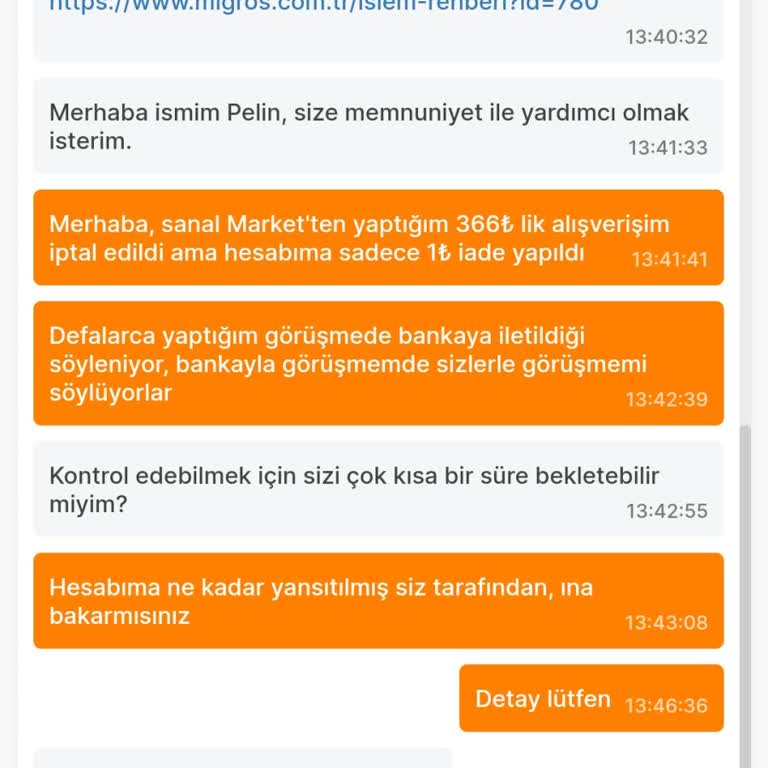 Migros Para İade Etmemesi
