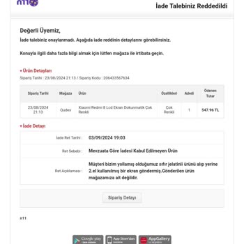 N11 Ayıplı Ürünü Zorlan Satmak