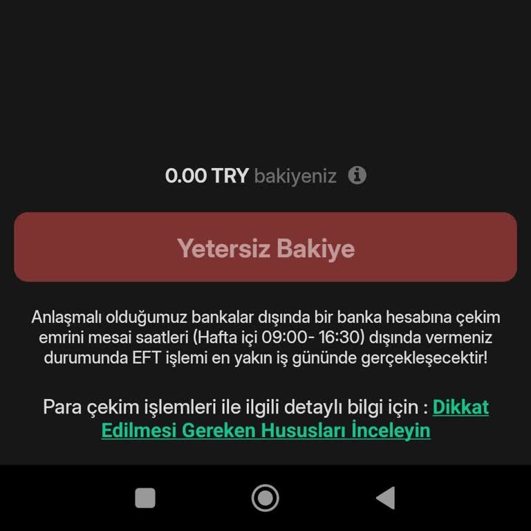 Bitlo Hesabımdaki TRY Yi Çekemiyorum
