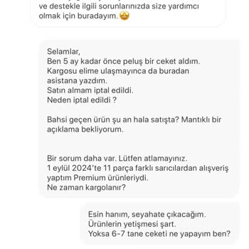 Gardrops Canlı Chat'in Yanıt Vermemesi Siparişlerin Çatır Çatır İptal Edilmesi