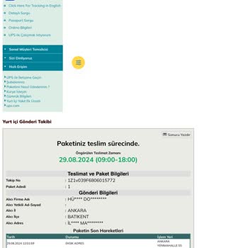 UPS Firması Evrakımı Getirmiyor