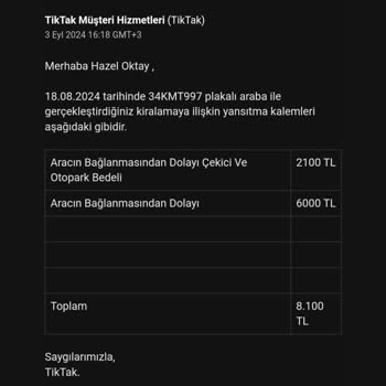 TikTak Kirala Yanlış Park Nedeniyle Aşırı Yüksek Cezalar Ve Mağduriyet