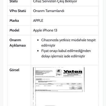 Ouno Service Garanti Kapsamında Gönderilen İphone 13'ün Onarımı Ve Gecikme Sorunu