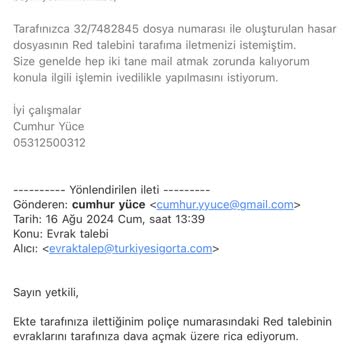 Türkiye Sigorta Konut Sigortası İptali Şikayeti