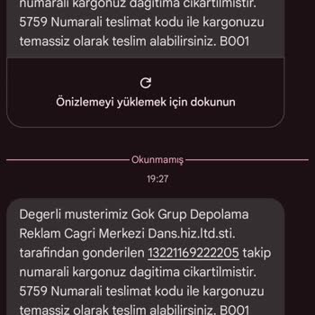 Gök Grup Depolama Bozuk Ürün Geldi