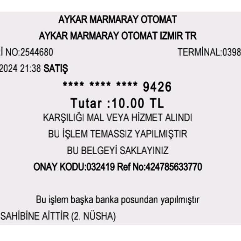 Aykar Otomat Aykar Marmara Otomat Feneryolu Durağında Ürün Vermeyen Makine Sorunu