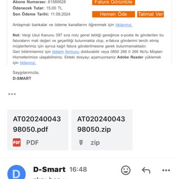D Smart Yanlış Mail Adresine Bilgilendirme