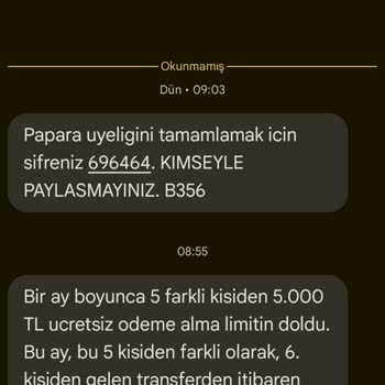 Papara'da Birisi Telefon Numaramı Kullanıyor Sistem Açığı Var