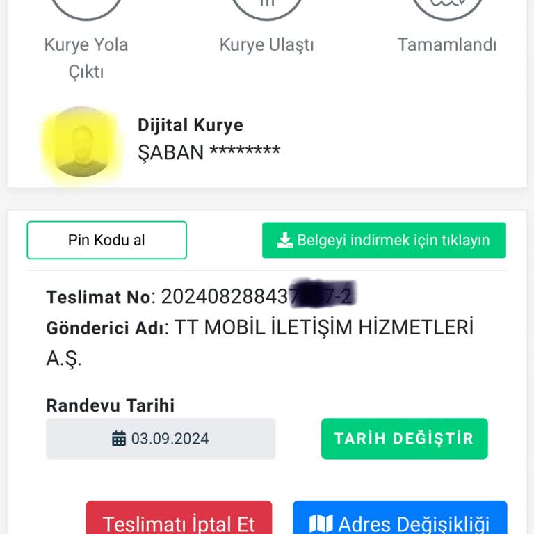 Dijital Kurye Sim Kart Teslimatı