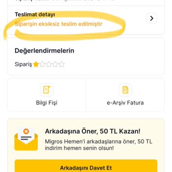 Migros'un Her Siparişte Özensizliği, İşini Yapmazlığı!