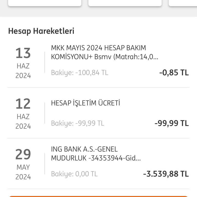 ING Hesap İşletim Ücreti 99 TL
