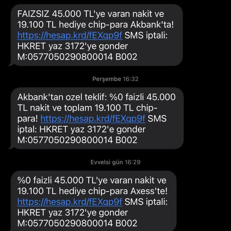 Hesapkurdu Mesaj İptali İstiyorum