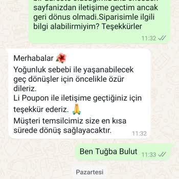 Li Poupon Siparişim Ulaşmadı Ve İletişim Sorunları Yaşadım