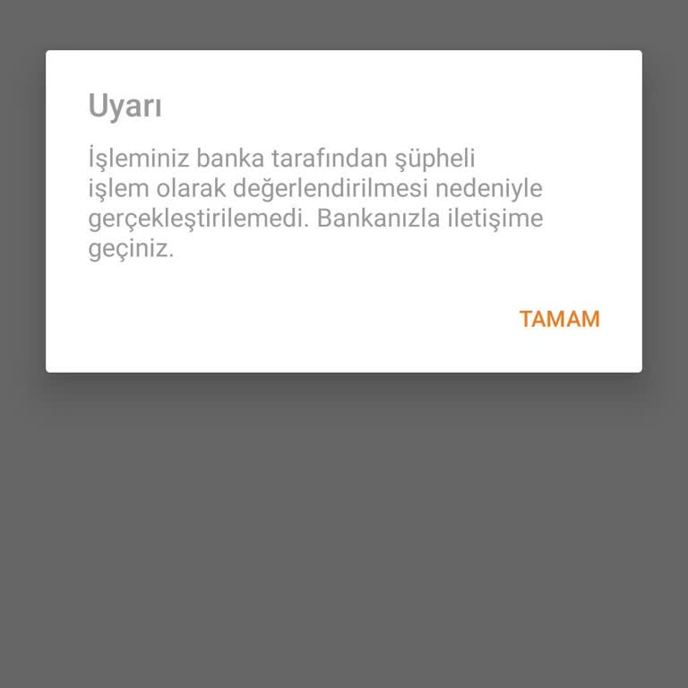 Ziraat Bankası Ziraat Kart Şüpheli İşlem Hatası