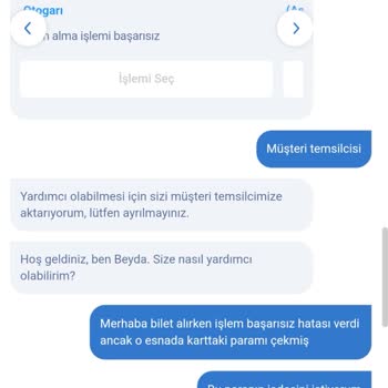 Obilet Uygulamasında Bilet Alımında Yaşanan Sorun Ve İade Problemi