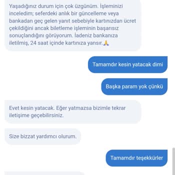 Obilet Uygulamasında Bilet Alımında Yaşanan Sorun Ve İade Problemi