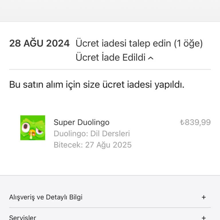 Duolingo Ödenmeyen Ücret İadesi