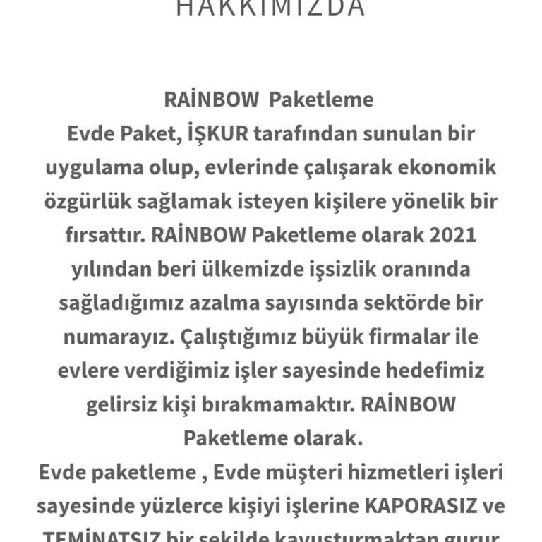 Rainbow Paketleme Şikayet Var