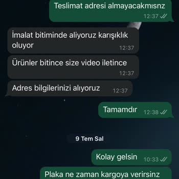 Anka Lazer İki Aydır Teslim Edilmeyen Sipariş Ve İletişim Sorunu