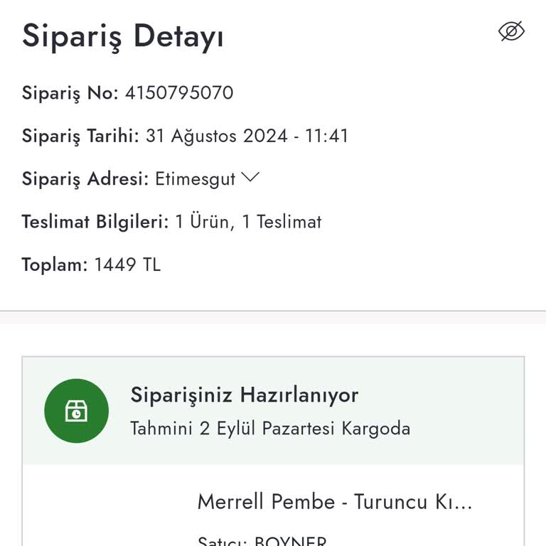 Boyner Parasını Aldığı Ürünü Kargoya Vermiyor