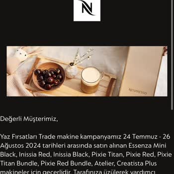 Nespresso 100 Kapsül Hediyemi Alamadım