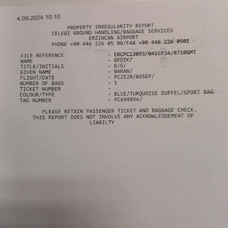 Pegasus Görevliler Bavulu Yüklememiş