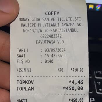 Coffy Alışveriş Fişi Vermiyor.
