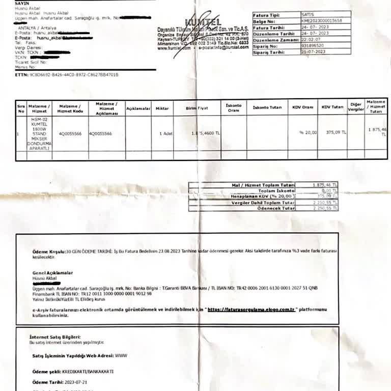 Kumtel Küçük Ev Aletleri, Ürününe Sahip Çıkmadı.?