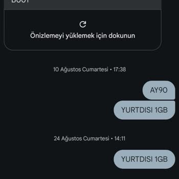 Türk Telekom Yurt Dışı 1GB Mükerrer İşlem