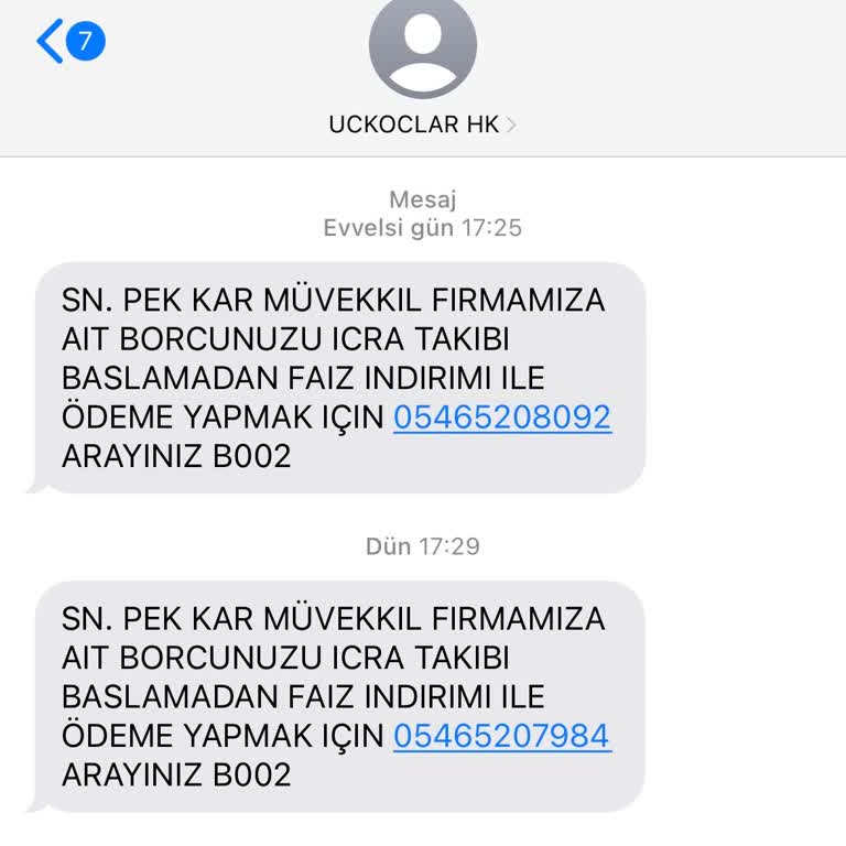 UCKOCLAR HK (SMS) Haksız Kazanç Sağlamaya Çalışma