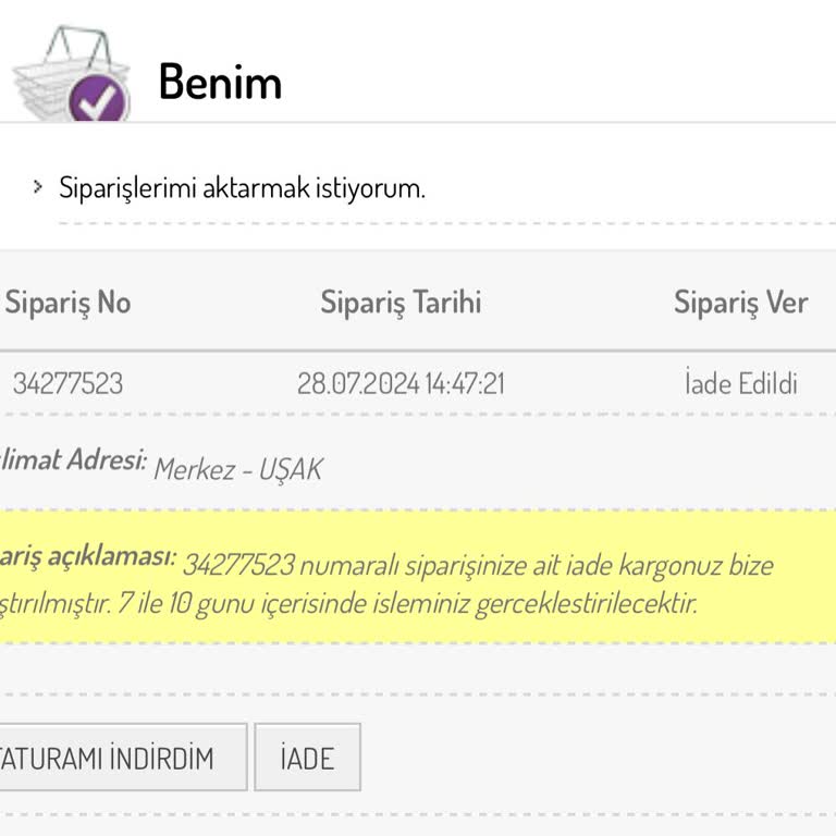 Sefamerve Sipariş İade Süreci Gecikmesi