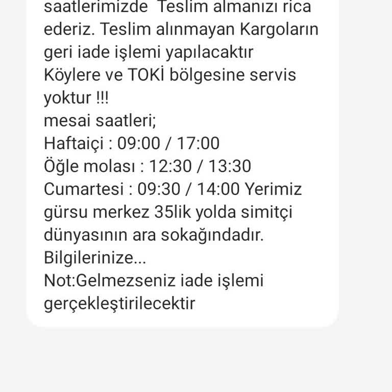 Aras Kargo Kargomu Şubeden Almamı İstiyor