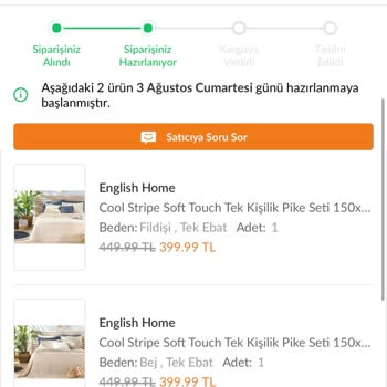 Trendyol Ve English Home Siparişimi İptal Etmiyor
