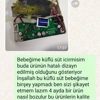 Mamajoo Sut Sağma Makinesi Küflü Süt İçirmişim Ürün Hatalı Bir Ürün