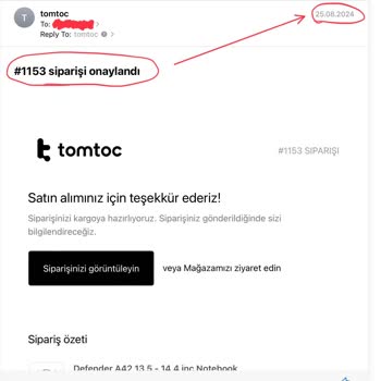 Tomtoc.com.tr İade Talebime Dönüş Yapmıyor