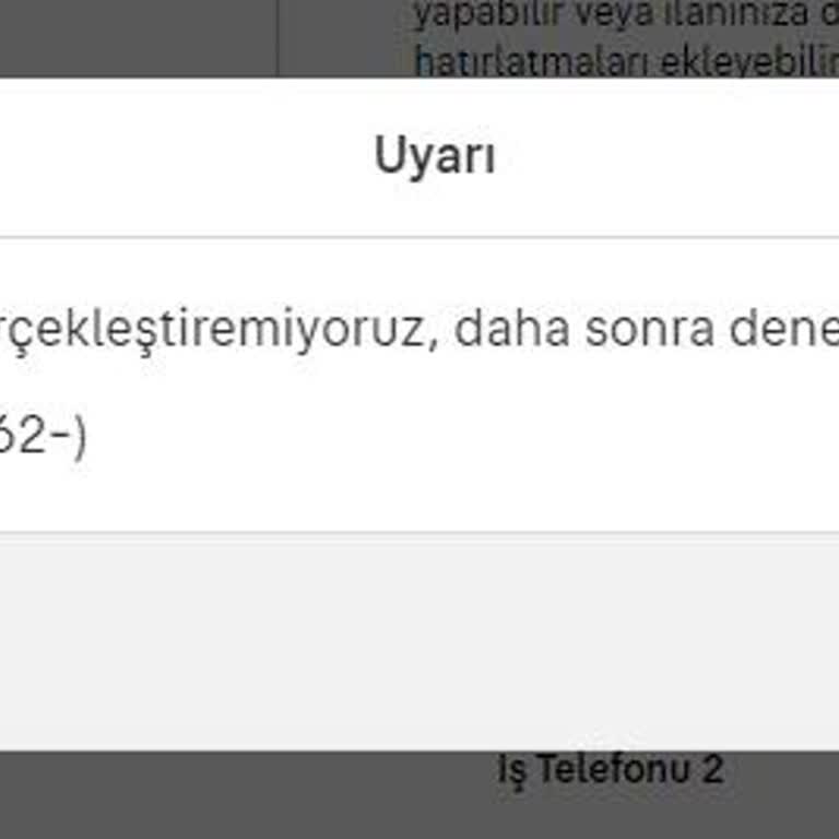 Sahibinden (Hata Kodu: Ral-1162-)