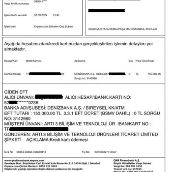 Enpara Ve Denizbank Arasında Kaybolan 150.000.00 TL