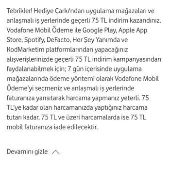 Vodafone Çark Hediye İadesi Sorunu