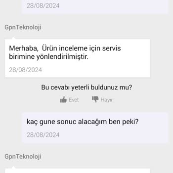 Gpn Teknoloji Ve N11 İade İşlemi Onaylamıyor