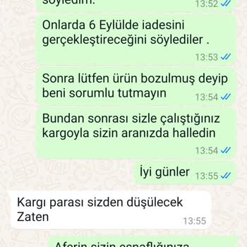 Ergani Yörem Peynircilik Kargoda Teslim Alınamayan Ürünün Para İadesi