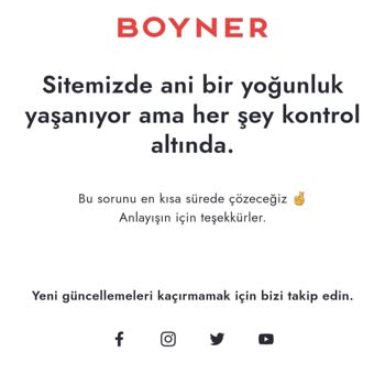 Boyner Sitemizde Ani Yoğunluk!