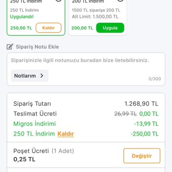 Migros Mobil Uygulaması Ödeme Hatası