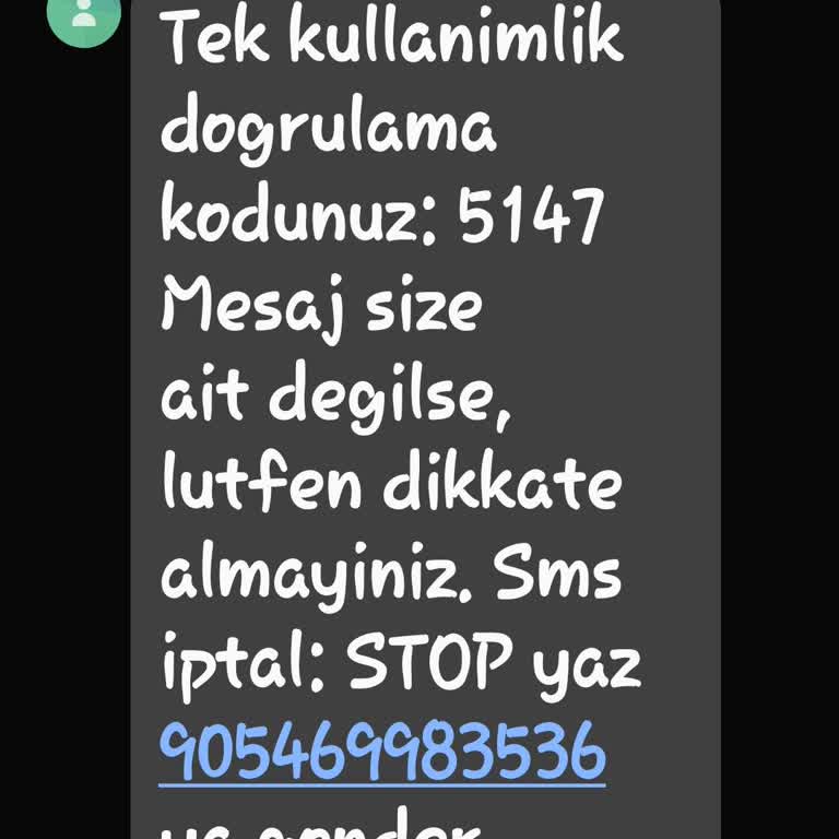 Info Verify (SMS) Bilinmeyen Uygulamadan Gelen Doğrulama Kodu Şoku