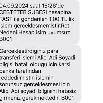 CepteTeb Hesap Aktifleştirmek İçin 1 TL Transfer Sorunu