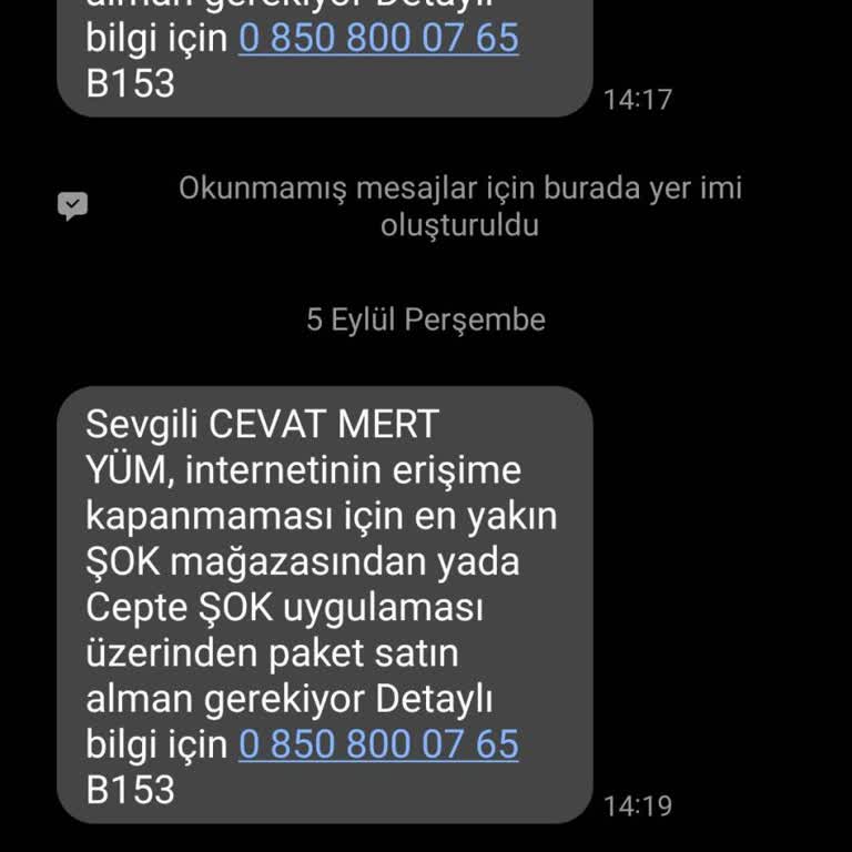 Şok Net Aldatan Reklam İlk Ay Bedava Yazan SMS